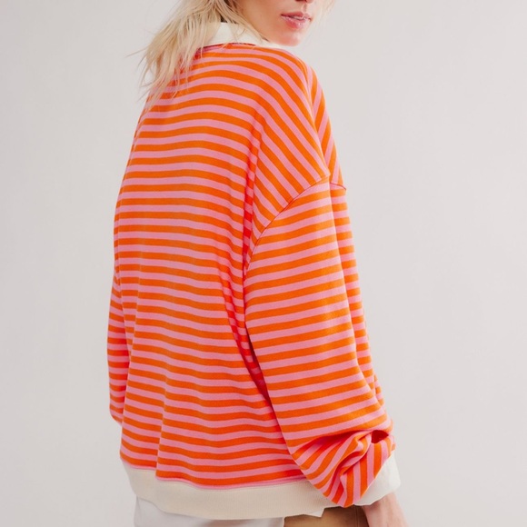 Free People We The Free | Classic Striped Oversized Crewneck | Small - Picture 4 of 16